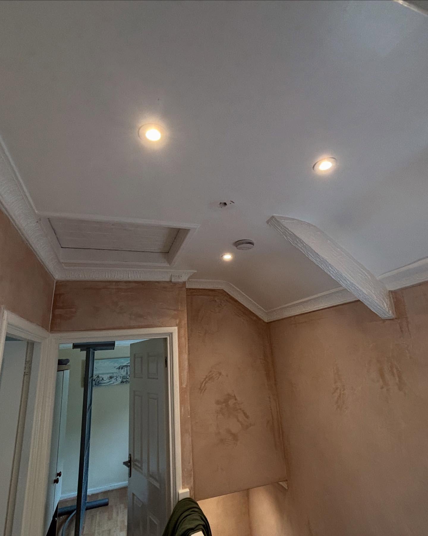 The landing with new down lights